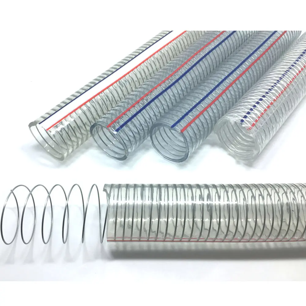 Clear Flexible PVC Steel Wire Spring Reinforced Hose